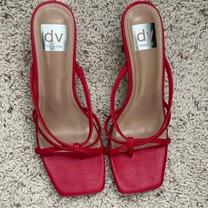 dv Dolce Vita Strappy Red Kitten Heel